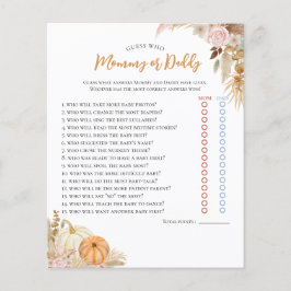 Little Pumpkin Boho Herfst Floral Baby shower Game