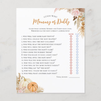 Little Pumpkin Boho Herfst Floral Baby shower Game