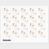 Little Pumpkin Boho Herfst Floral Bedankt Vierkante Sticker (Vel)