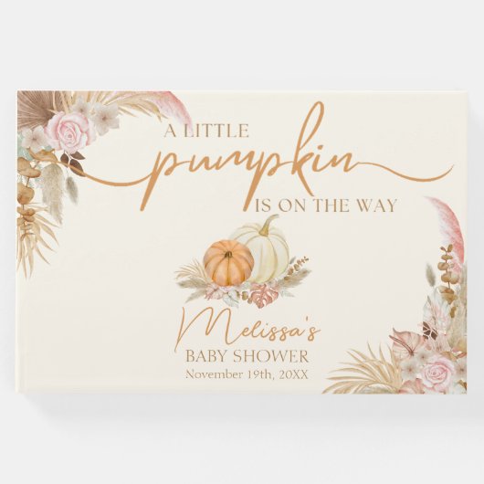 Little Pumpkin Boho Herfst Floral Gastenboek (Voorkant)