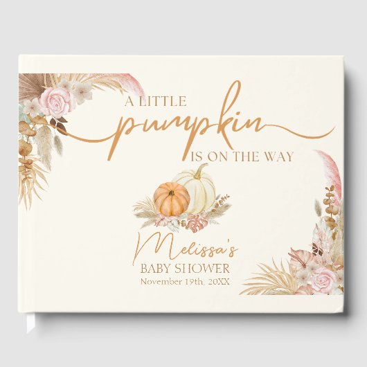 Little Pumpkin Boho Herfst Floral Gastenboek (Voorkant)