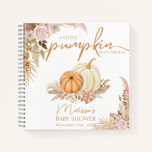 Little Pumpkin Boho Herfst Floral Notitieboek (Voorkant)