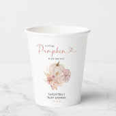 Little Pumpkin Boho Pink Pampas Grass Baby shower Papieren Bekers (Voorkant)