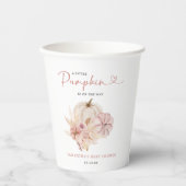 Little Pumpkin Boho Pink Pampas Grass Baby shower Papieren Bekers (Voorkant)