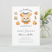 Little Pumpkin Boo Baby shower Invitation Kaart (Staand voorkant)
