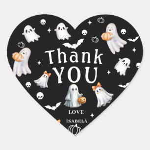 Little Pumpkin Boo – Halloween Baby Shower Hart Sticker
