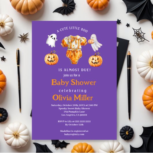 Little Pumpkin Boo – Halloween Baby shower Kaart