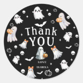 Little Pumpkin Boo – Halloween Baby Shower Ronde Sticker (Voorkant)