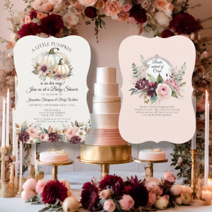 Little Pumpkin Bourgondië Bloemen Rozen Baby showe Kaart