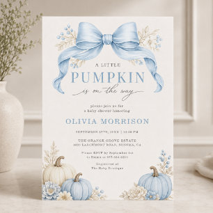 Little Pumpkin Bow Bow Boy Baby Shower Kaart