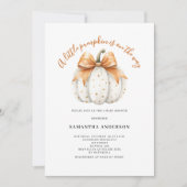 Little Pumpkin Bow Genderneutraal Baby shower Kaart (Voorkant)