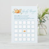 Little Pumpkin Boy Baby shower Bingo Kaart (Staand voorkant)