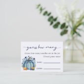 Little Pumpkin Boy Baby shower Raad eens hoeveel Informatiekaartje (Staand voorkant)