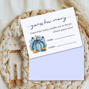 Little Pumpkin Boy Baby shower Raad eens hoeveel Informatiekaartje