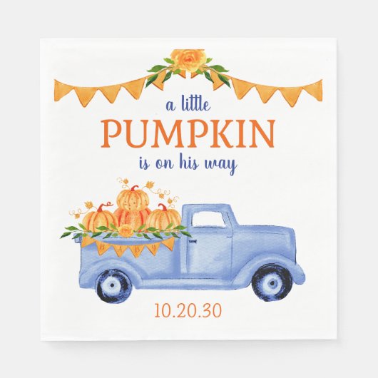 Little Pumpkin Boy Baby shower servetten (Voorkant)