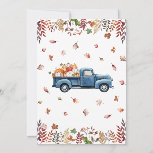 Little Pumpkin Boy Baby shower Uitnodiging (Achterkant)