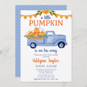 Little Pumpkin Boy Baby Sprinkle Invitation Kaart (Voorkant / Achterkant)