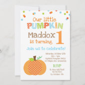 Little Pumpkin (Boy) Birthday Party Kaart (Voorkant)