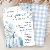 Little Pumpkin Boy Blue Herfst Baby shower Kaart