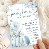 Little Pumpkin Boy Blue Herfst Baby shower Kaart