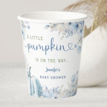 Little Pumpkin Boy Blue Herfst Baby shower Papier