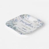 Little Pumpkin Boy Blue Herfst Baby shower Papieren Bordje (Gebogen)