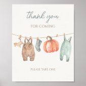 Little Pumpkin Boy Clothes Bedankt voor je komst Poster (Voorkant)