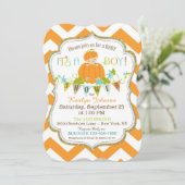 Little Pumpkin Boy Herfst Baby Shower Invitations Kaart (Staand voorkant)
