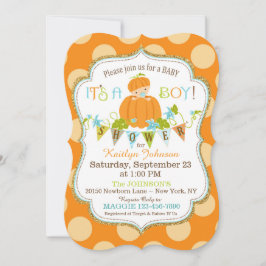 Little Pumpkin Boy Herfst Baby Shower Uitnodiginge Kaart