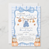 Little Pumpkin Boy Kleding Herfst Baby shower Kaart (Voorkant)