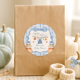 Little Pumpkin Boy Kleding Herfst Baby shower Ronde Sticker