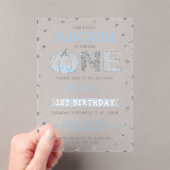 Little Pumpkin Boys 1st Birthday Acryl Uitnodigingen (Insitu (Draagbaar))