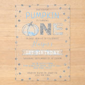 Little Pumpkin Boys 1st Birthday Acryl Uitnodigingen (Voorkant)