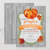 Little Pumpkin Boy's Herfst Verjaardag Uitnodiging (Voorkant / Achterkant)