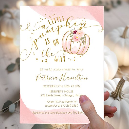 Little Pumpkin Budget Baby shower Invitation