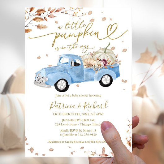 Little Pumpkin Budget Boy Baby shower Uitnodiging Flyer