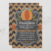 Little Pumpkin Burlap Rustic Baby shower Uitnodige Kaart (Voorkant / Achterkant)