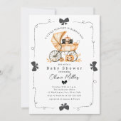 Little Pumpkin Carriage Baby shower Invitation Kaart (Voorkant)