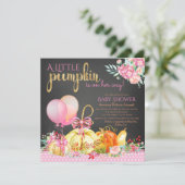 Little Pumpkin Chalkboard Baby Shower Uitnodiginge Kaart (Staand voorkant)