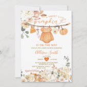 Little Pumpkin Clothes Autumn Gingham Baby shower Kaart (Voorkant)