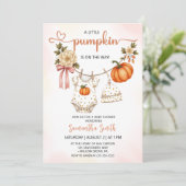 Little Pumpkin Clothes Girl Baby shower Kaart (Staand voorkant)