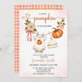 Little Pumpkin Clothes Girl Baby shower Kaart (Voorkant / Achterkant)