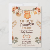 Little Pumpkin Clothesline Herfst Baby shower Kaart (Voorkant)