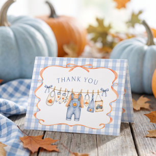 Little Pumpkin Clothesline Jongen Baby Shower Bedankkaart