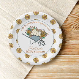 Little Pumpkin Country Garden Herfst Baby shower Papieren Bordje