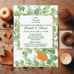 Little Pumpkin Couples Baby shower Herfst Bladerde Kaart