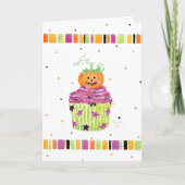 Little Pumpkin Cupcake Halloween Greeting Card Kaart (Voorkant)