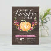 Little Pumpkin Custom Age Birthday Party Kaart (Staand voorkant)