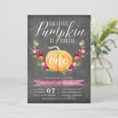 Little Pumpkin Custom Age Birthday Party Kaart (Staand voorkant)