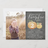 Little Pumpkin Custom Age verjaardagsfeestje foto Kaart (Voorkant)